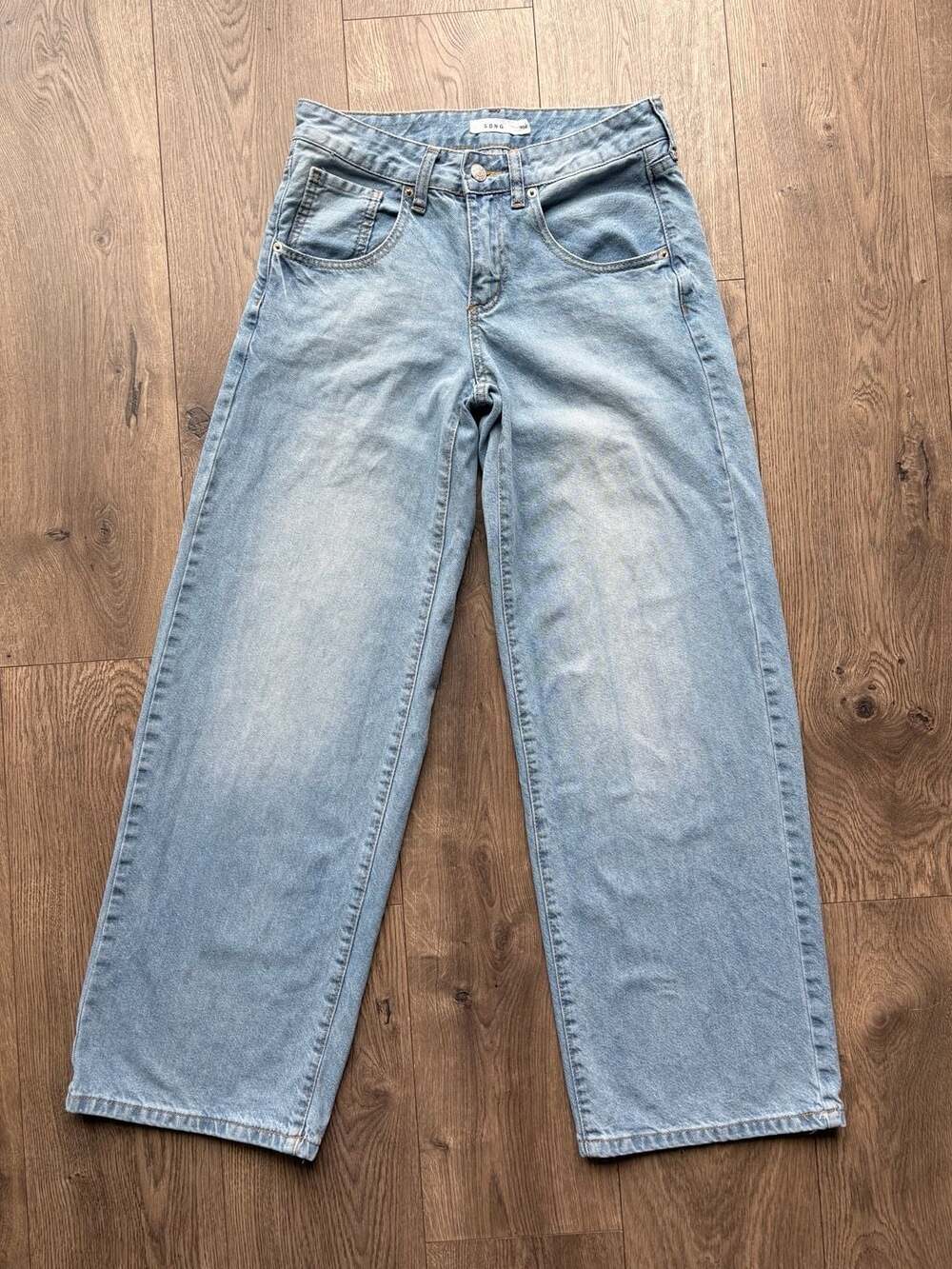 S.O.N.G. Light Wash Wide Leg Denim Jeans 0